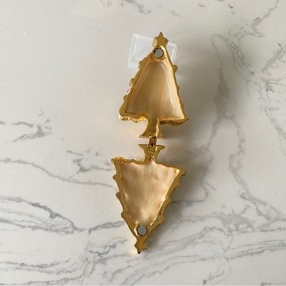 Enameled hinged miniature Christmas tree trinket box - Picture 5 of 10